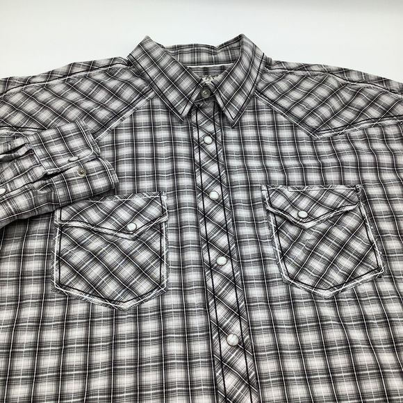 Panhandle Rough Stock Mens‎ Long Sleeve Pearl Snap Shirt Size XL - Picture 1 of 7